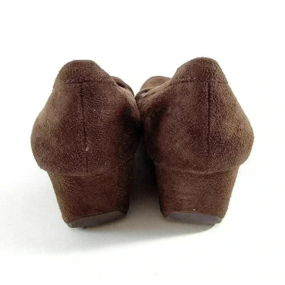 Mark Fisher Chocolate Suede Leather Wedge Loafers - 10 - Picture 5 of 9